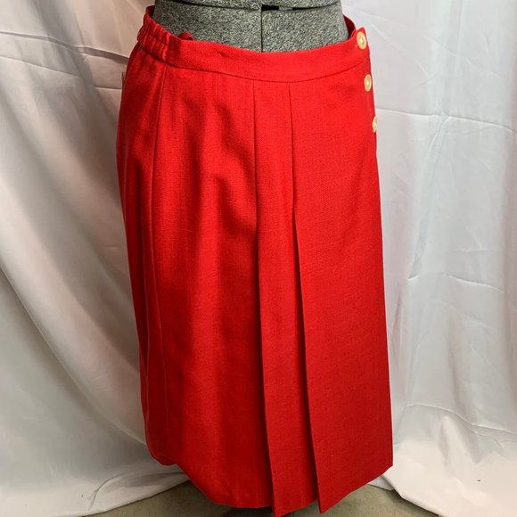 NWOT E.H. Woods Red Blazer and Pleated Skirt Set Sixe 8 - Picture 2 of 12